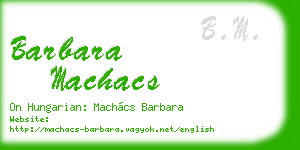 barbara machacs business card