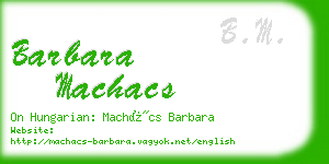 barbara machacs business card